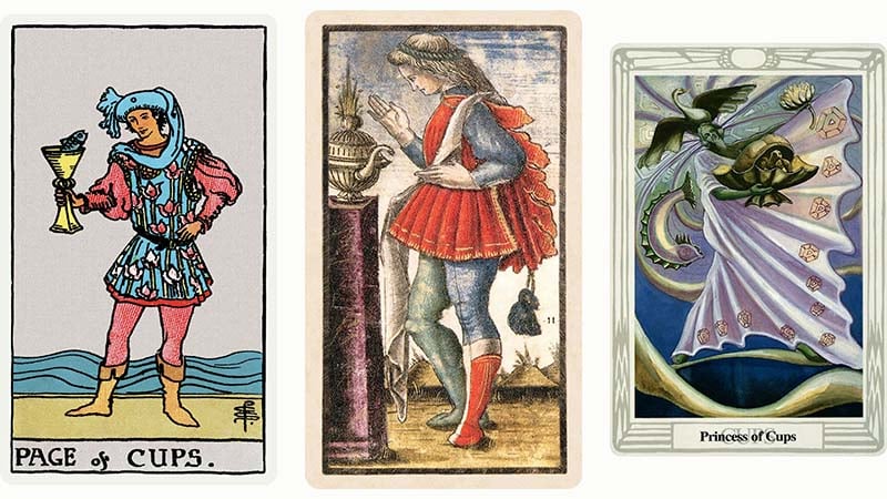 Page Of Cups khi kết hợp với những lá bài khác