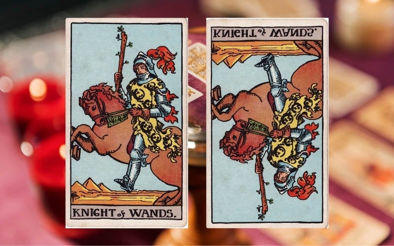 So sánh Knight Of Wands xuôi và ngược