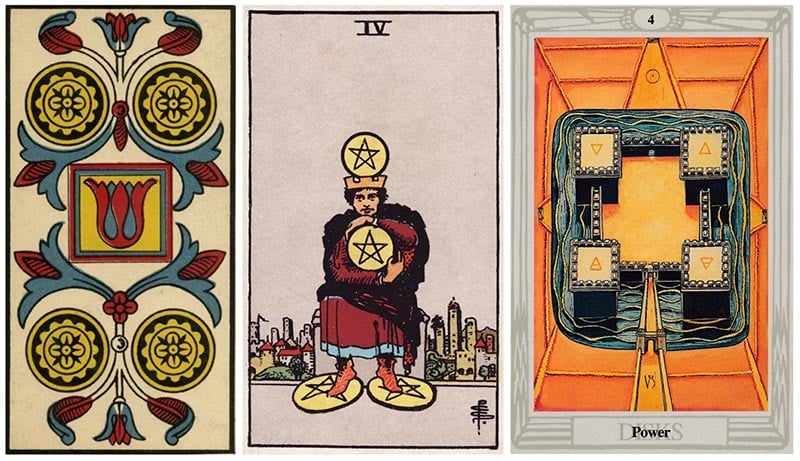 4 Of Pentacles khi kết hợp với những lá bài khác