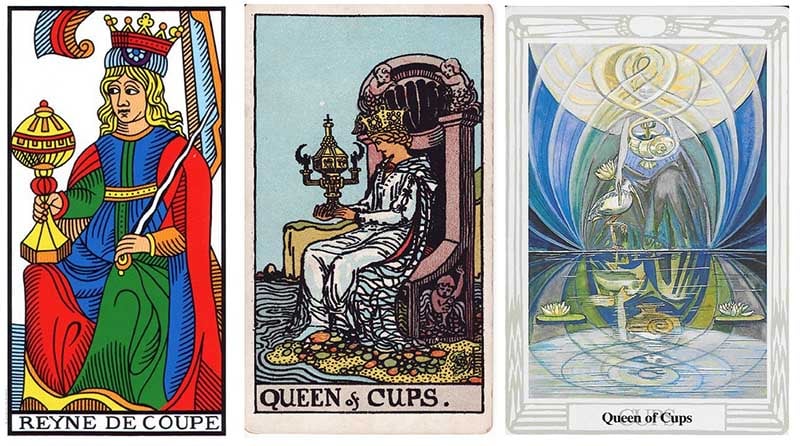 Queen Of Cups khi kết hợp với các lá bài khác