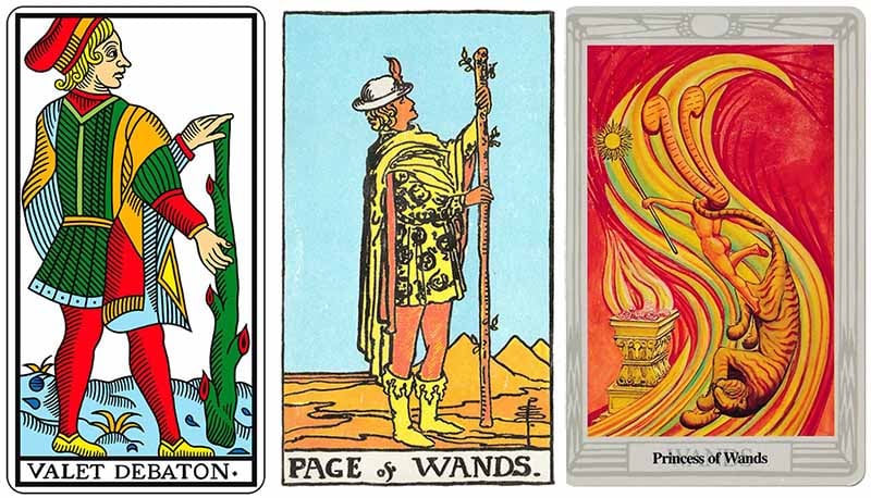 Page of Wands khi kết hợp với các lá bài khác
