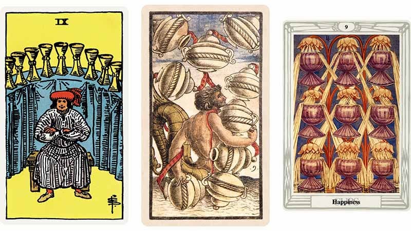 Ý nghĩa lá 9 Of Cups ở vị trí xuôi