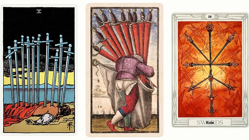 Ý nghĩa tổng quan lá bài Ten Of Swords trong tarot