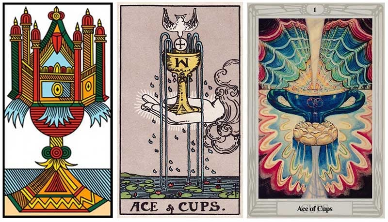 Ý nghĩa lá Ace of Cups xuôi (Upright)