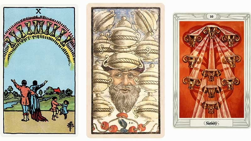Ý nghĩa lá 10 Of Cups ở vị trí xuôi