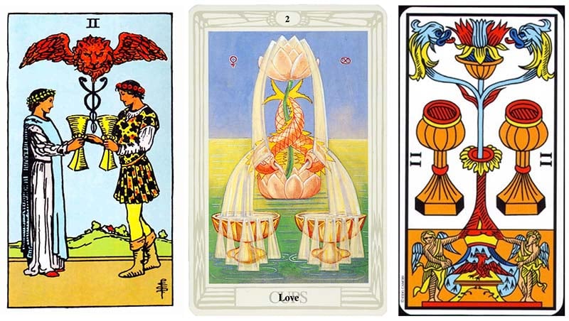 Ý nghĩa lá bài 2 Of Cups khi ở vị trí xuôi