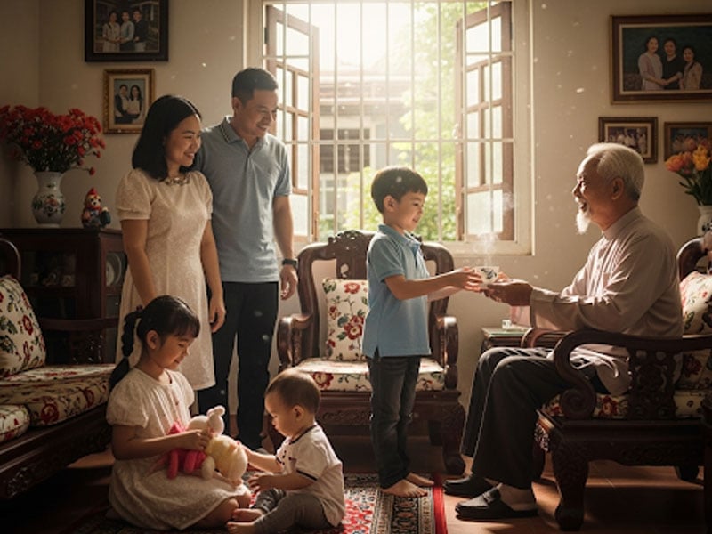 con c&aacute;i hiếu thuận khi sao thi&ecirc;n đức ở cung tử tức