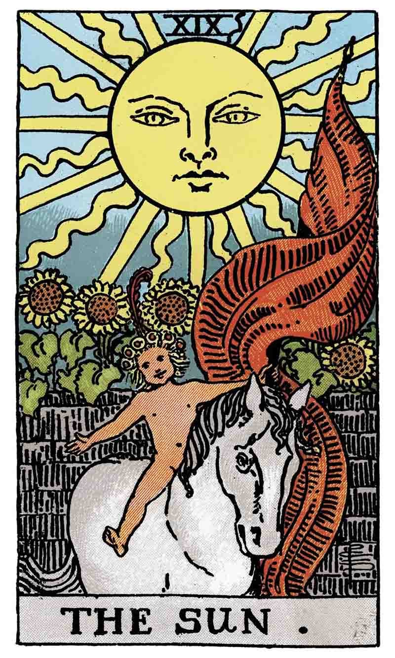 Chi tiết biểu tượng trên lá bài The Sun
