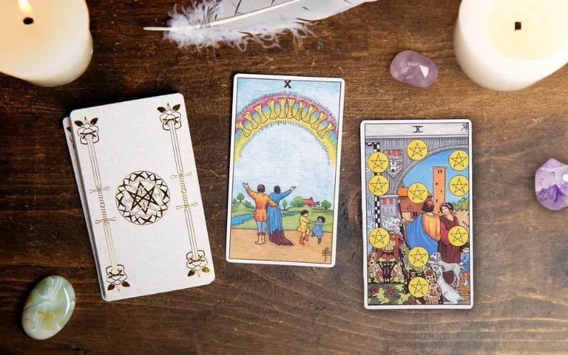 Sự kết hợp của 10 Of Pentacles với các lá bài khác